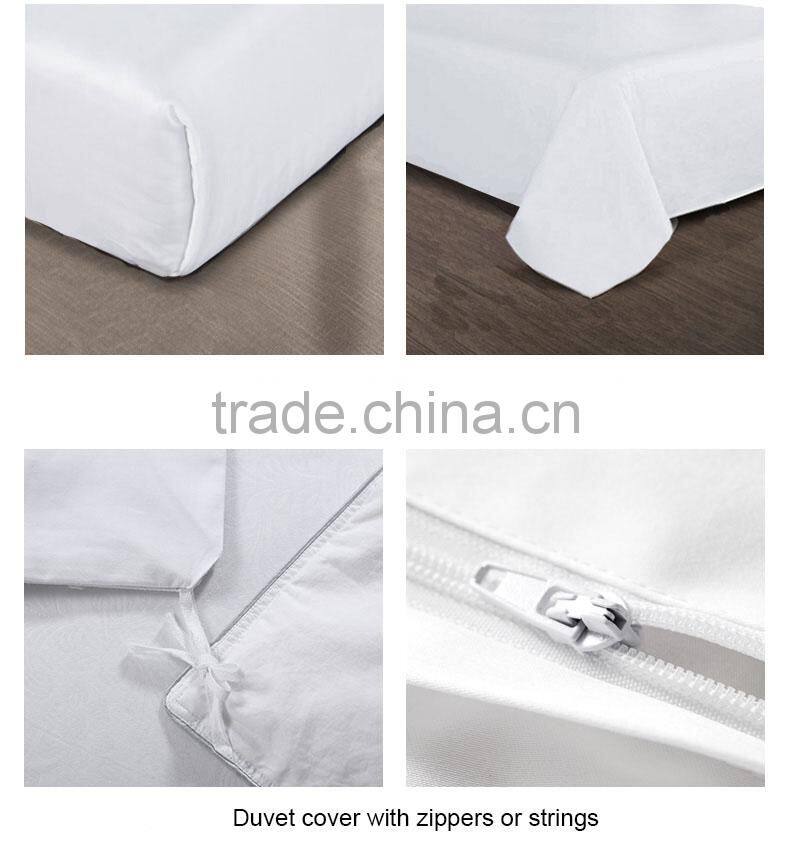 5 star hotel bed linen set 100% cotton satin bed sheet bedding set