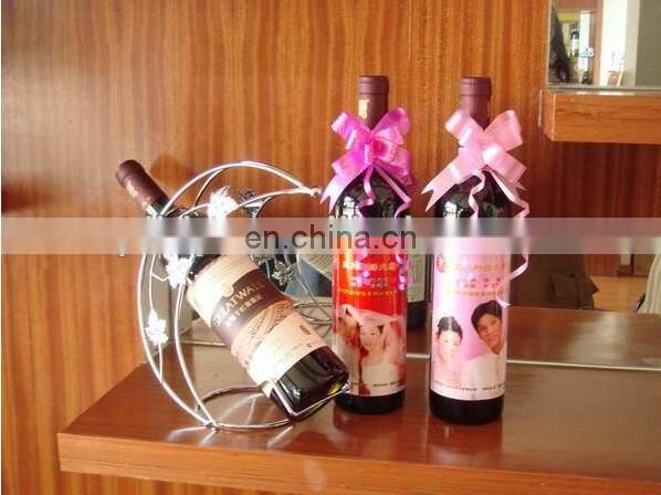 hot sale pink elastic pre tied bow for wine bottle