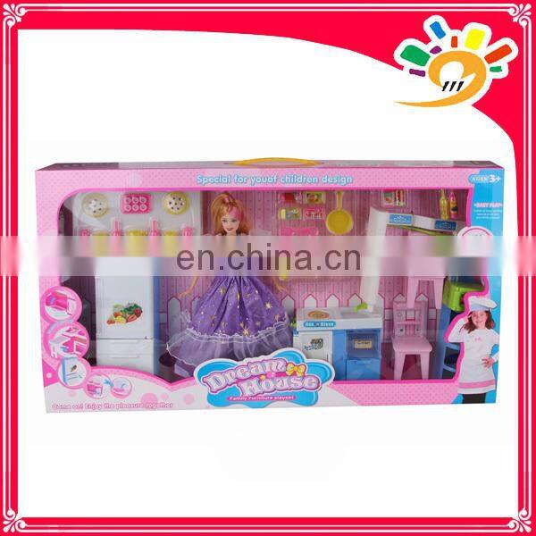 New design doll,beautiful girl doll with tableware set toy