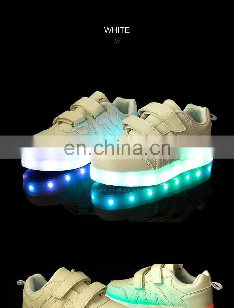 Factory wholesale OEM USB charge Children kids Led shoes sneakers Cool casual shoes for boys girls