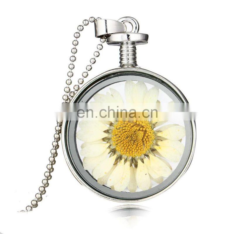 Mother's day Dried flowers glass Essential oil diffuser necklace