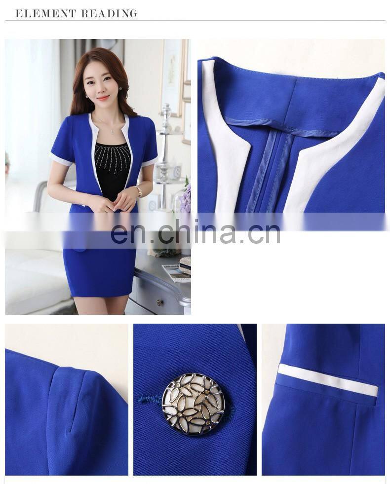 Brand Quality Slim Fit Splice Single Button Multicolor Ladies Girls Wear Suit Office Uniform Professional Manufacturer