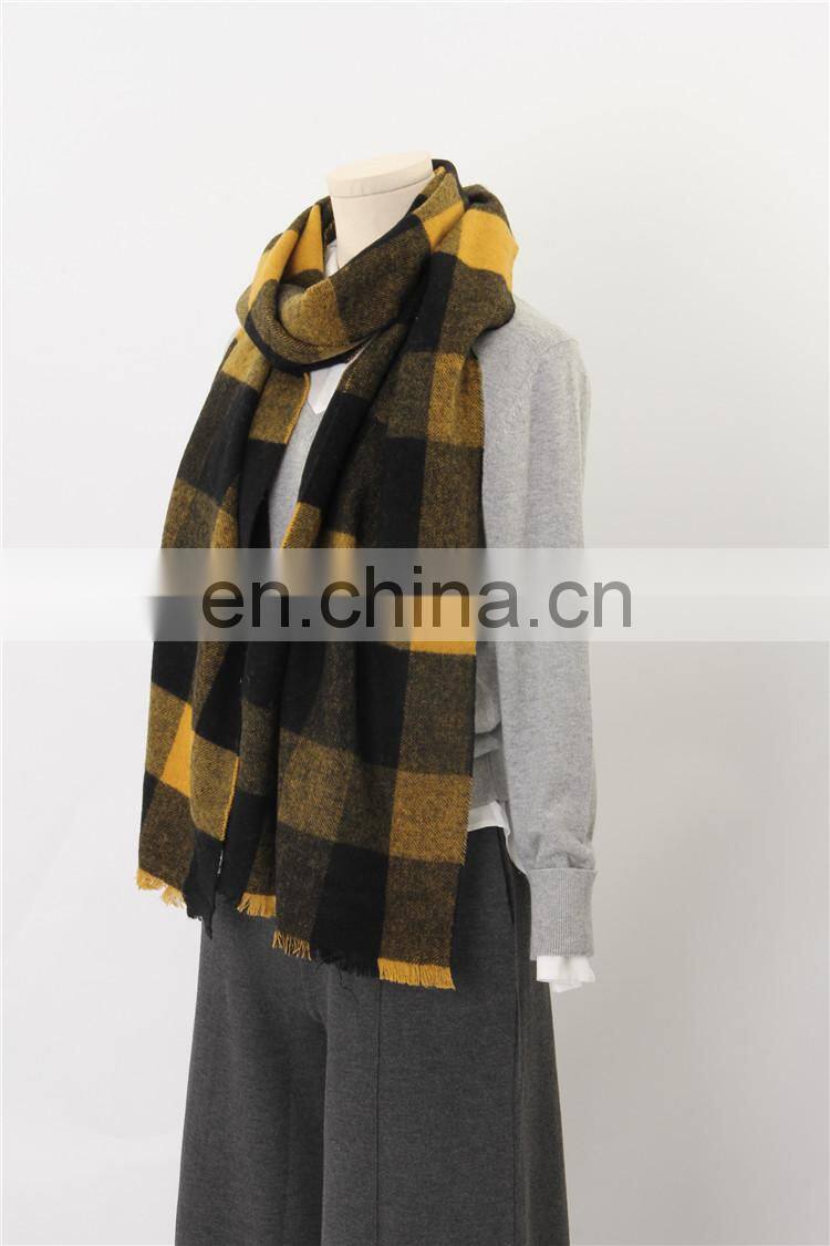 2017 best selling autumn winter 30% cashmere 70% wool shawl woolen plaid women men scarf classic tartan fringe scarf shawl
