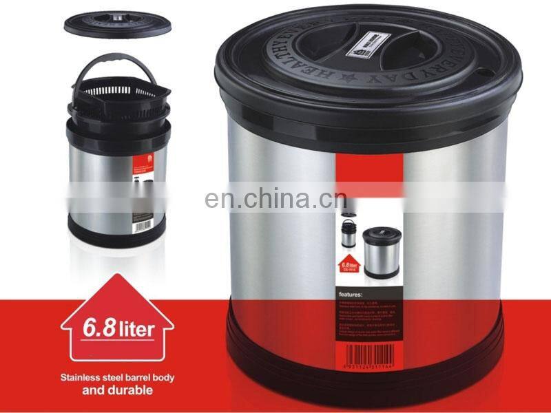 stainless steel tea-leaf barrel trash can