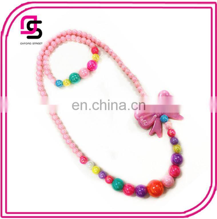 2015 Pearl Necklace And Bracelet Jewelry Set For Children