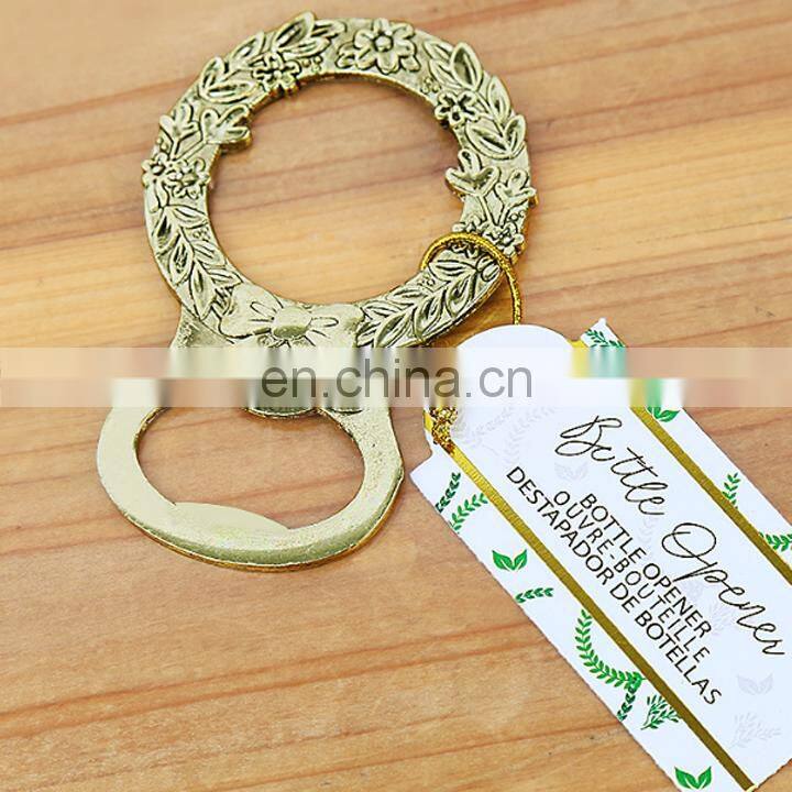 Wedding Party Souvenirs Vintage Gold Garland Shape Design Beer Bottle Opener Wedding Gift For Guests