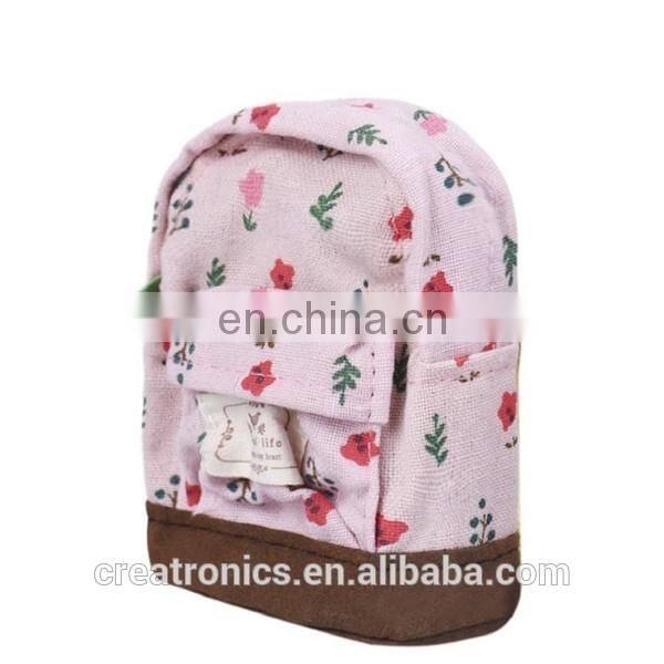 CR Mix Colors Vintage Women Girl Kid Baby Storage Cute Flower Floral Coin Round Zipper Bag Bule Change Wallet Purse