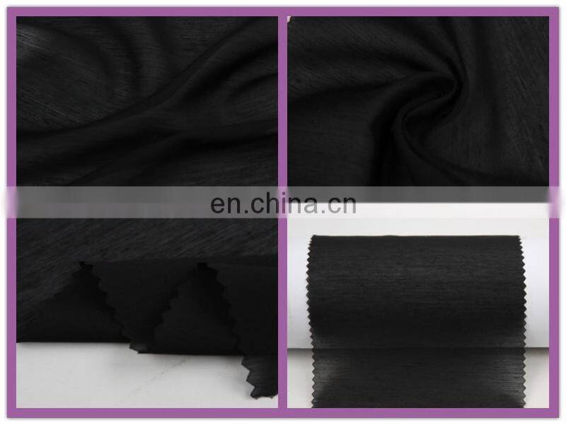 plain dyed 100%P fake silk crinkle fabric