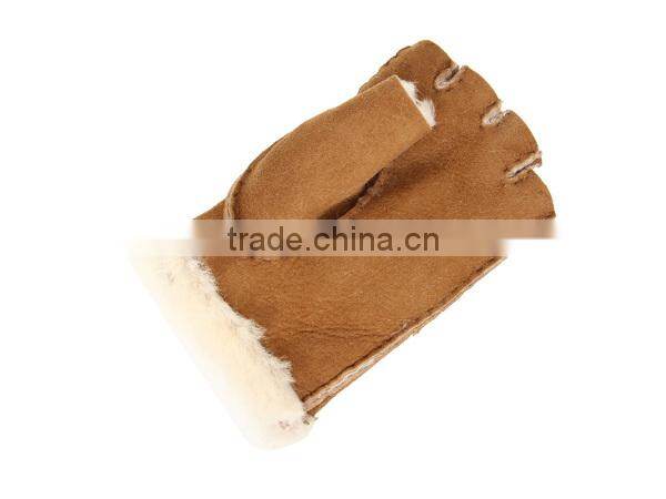 genuine sheepskin custom fingerless gloves wholesale