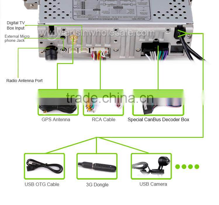 Erisin ES2246B 7" Car DVD GPS Android 4.4.4 3G WiFi Bluetooth for E46 MG ZT