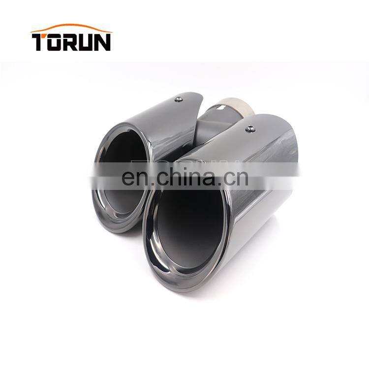New style Universal carbon fibre chrome exhaust tip for porsche 14-16 Macan Round Chroming Black