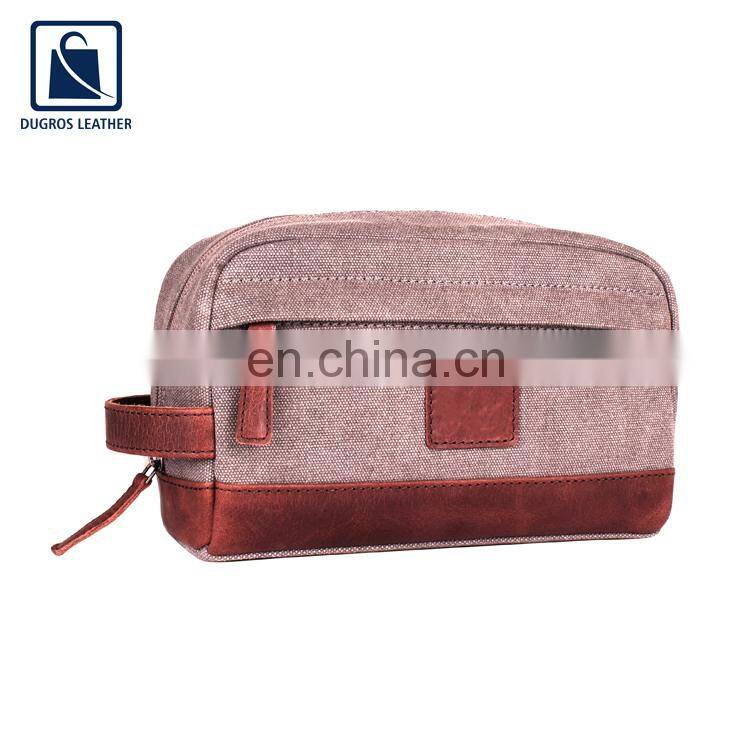 Leading Supplier of Zip Closure Type Matching Stitching Unisex Genuine Leather Toiletry Bag