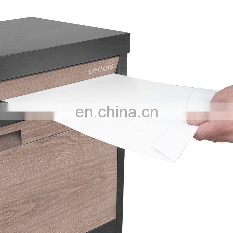 Custom design power coating free standing parcel drop box standing mail box