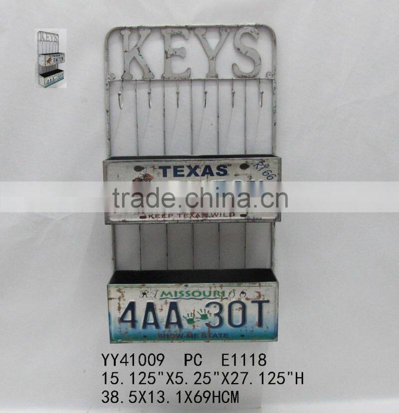 vintage magazine metal wall shelf, three tiers metal shelf