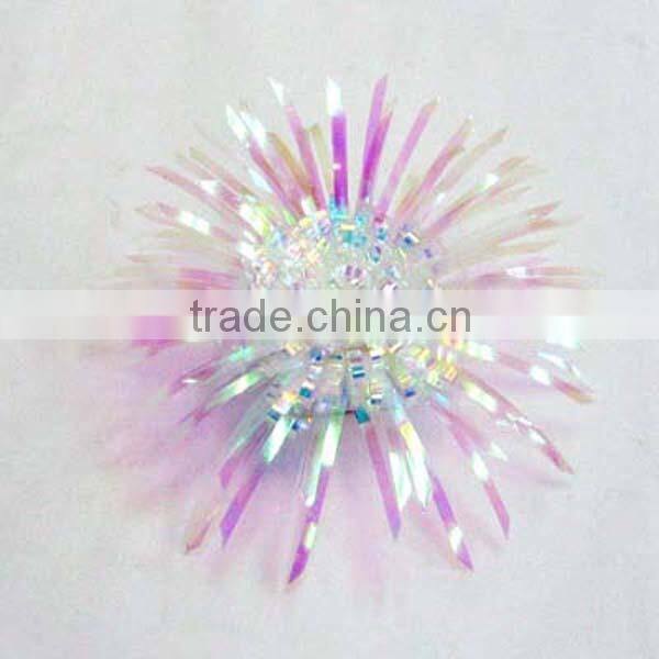 Colorful PET fancy ribbon bow with tips/Iridescent Luxury Bow Celebration Firework Bow/Colorful Firework Lade bow