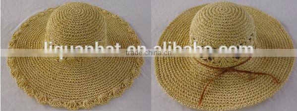 Wholesale elegant lady summer sun straw hat