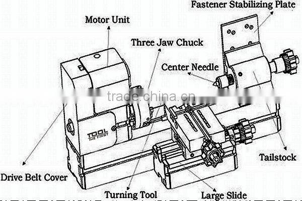 HOT SALE HOBBY 60w Mini Metal hobby Lathe B TZ20002MG ,cool DIY tools for model making ,school education