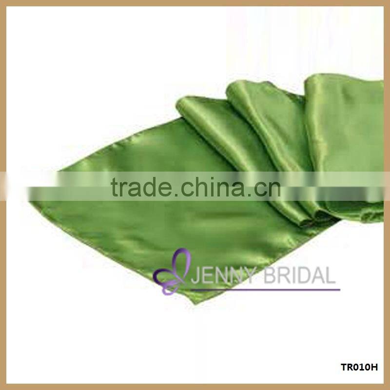 TR010H elegant green satin banquet party table runner sizes 30*274cm