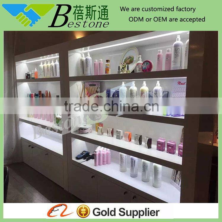 Modern retail MDF slatwall gondola for products, clothing store rack for sale