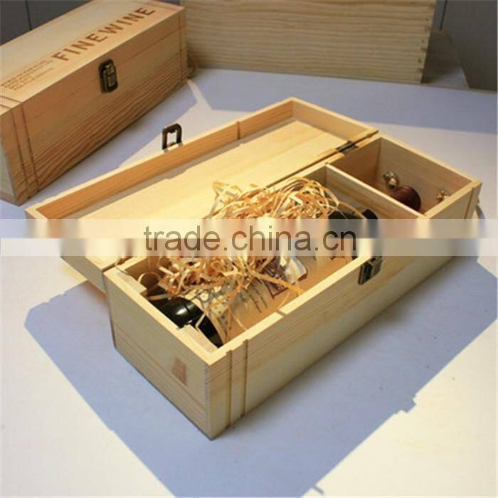 Single bottle wooden wine box