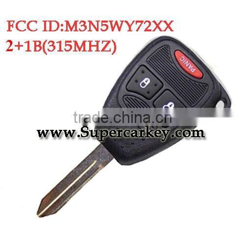 Best quality 2+1 Button remote key with 315MHZ For Chrysler(FCC :KOBDT04A)