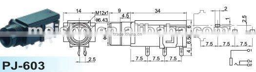 Universal female 2.5mm jack cable for audio