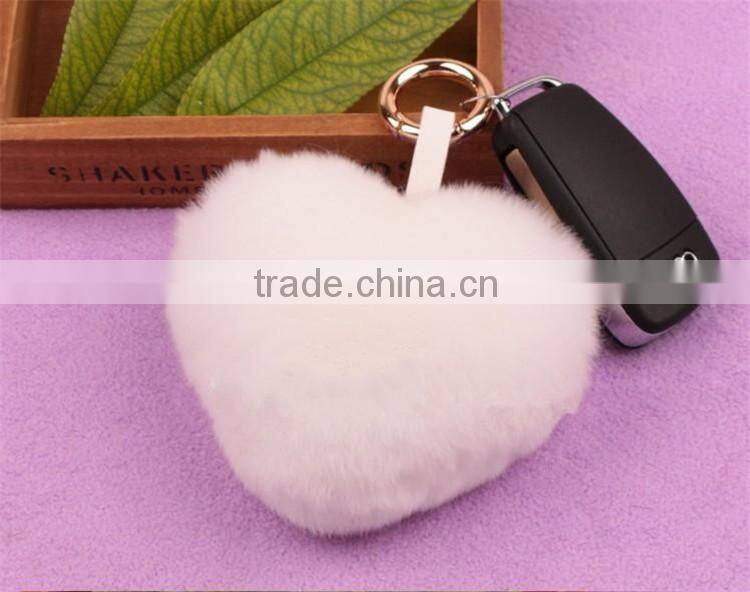 Real Rabbit Fur Keychian Cute Genuine Leather Fur Car Key Rings