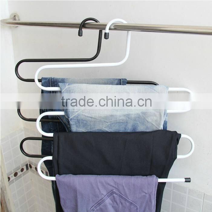 New design S-shape steel wardrobe trouser rack