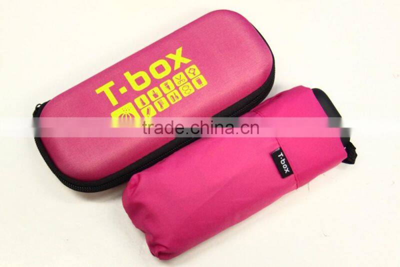 Fashionable Ladies Multicolor 5-section Folding Umbrella With EVA Case