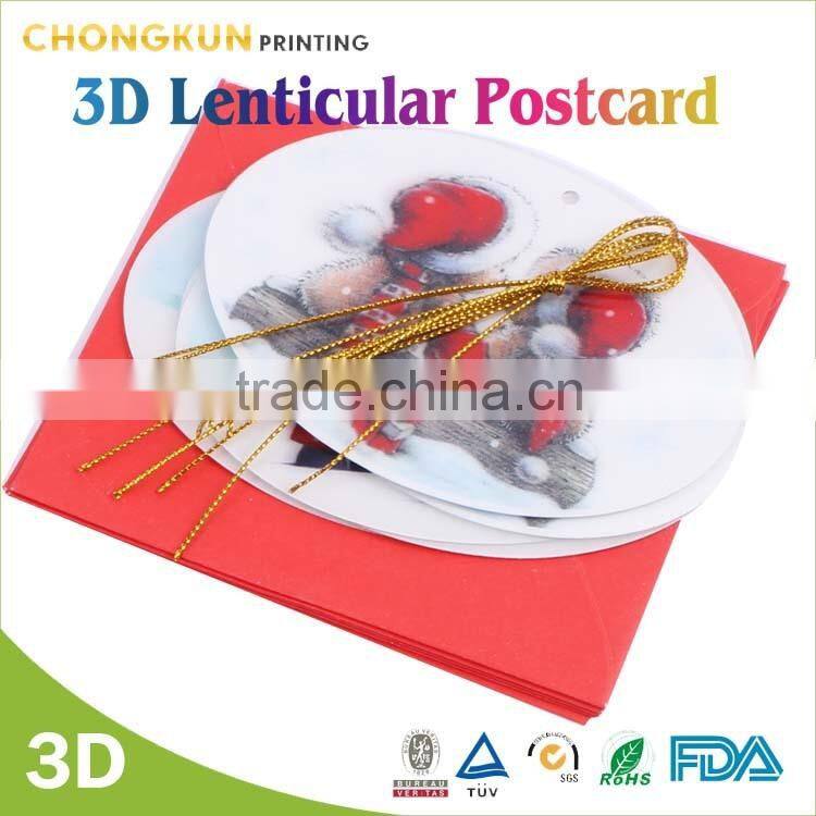 custom plastic 3d lenticular postcard 3d postcard for holiday gift