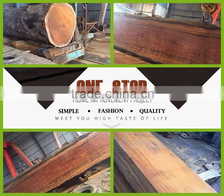 Fashion Okan Style Right-Angle Side Pure Natural Rose Wood Dining Table Top