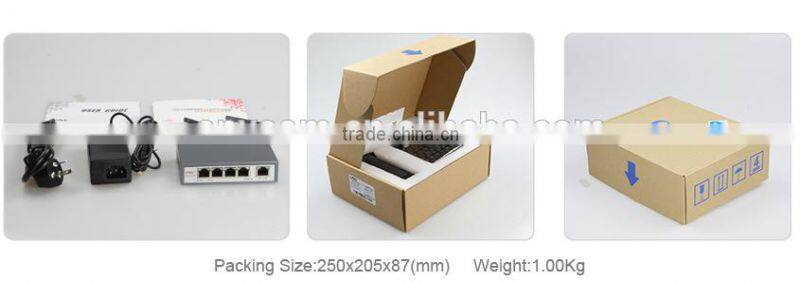 5 Ports PoE Switch Series with 4 PoE Ports for hiki vision Ip camera standard IEEE802.3AT 25.4W per PORT