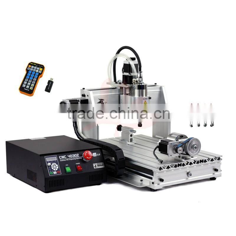 hot Engraving machine 4030Z-800W USB 4axis with mach3 wireless handwheel controller