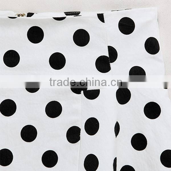 European Style Big Black Spot White Short Skirt Models
