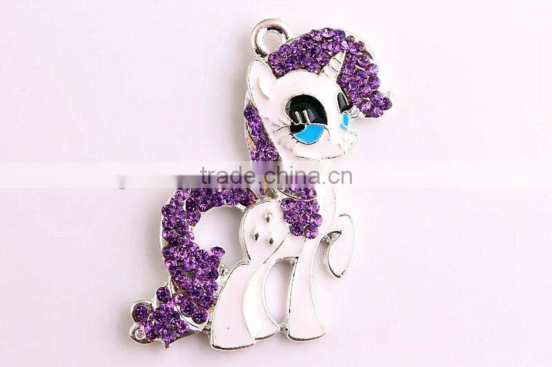 2016 Newest Fashion Cute Fruit shape Rhinestone Charm Cartoon Pendants For Kids Necklaces Jewelry Making!