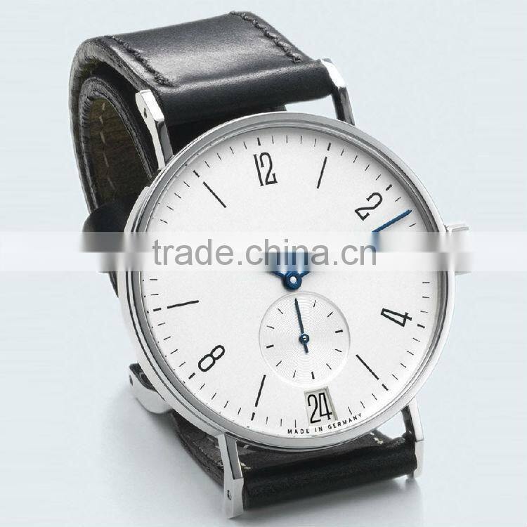 316L stainless steel case sapphire crystal quartz movement small dial second hand 100% genuine leather vogue watch