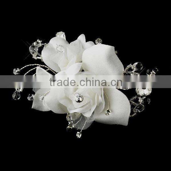 Petite Flower Feather Fascinator Bridal Wedding Day Hair Clip Bridal Hair Accessories