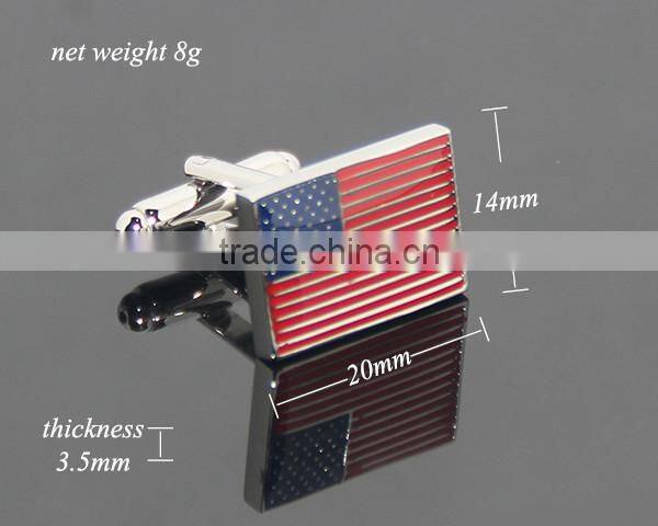American USA Flag Men Sleeve Shirt Alloy Metal Cuff Links Patriotism Star-spangled Banner Souvenir Metal Custom Cufflinks