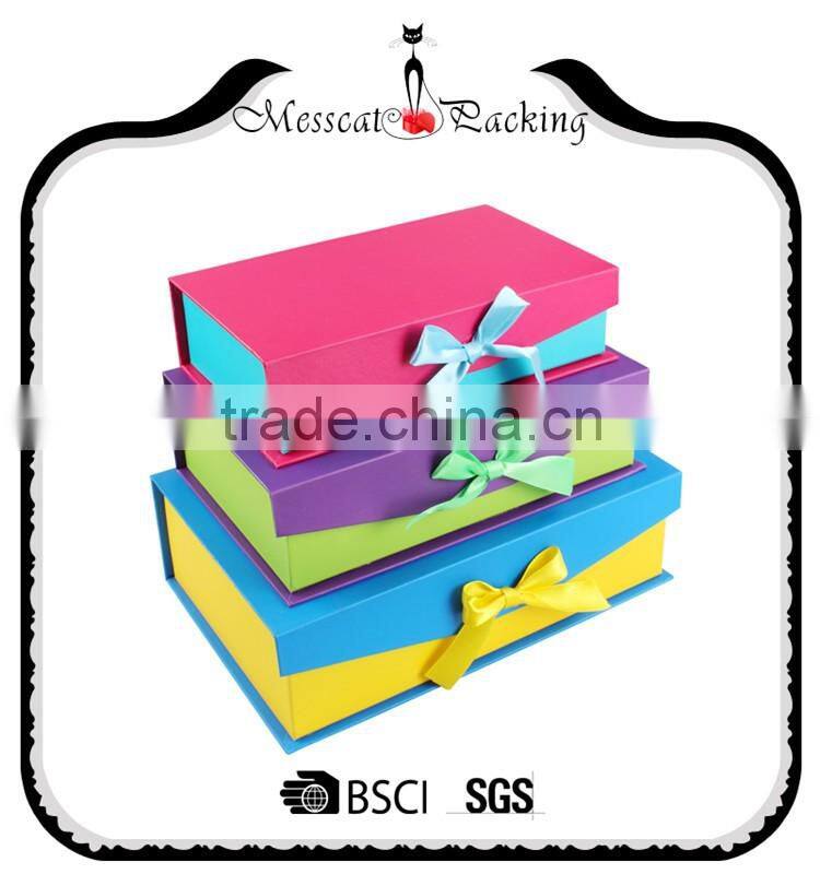Pantone Color Foldable Gift Box With Ribbon For Candle