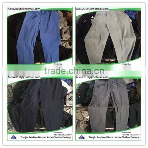 used clothing men tergal pants in bales