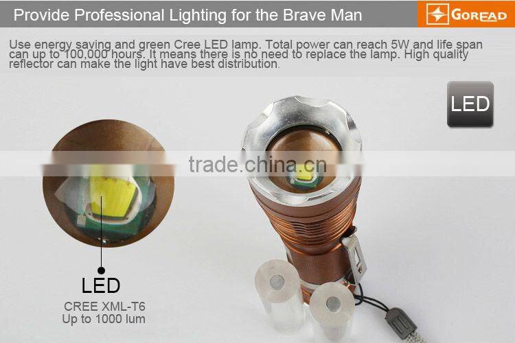 GOREAD C39 focusable high bright rechargeable 18650 T6 flashlight pen light