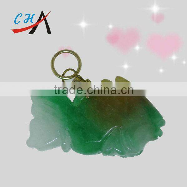 Gemstone Carved Fish key chain