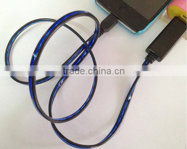Mobile Phone Data Cable LED Light USB Cable For Android Smartphone