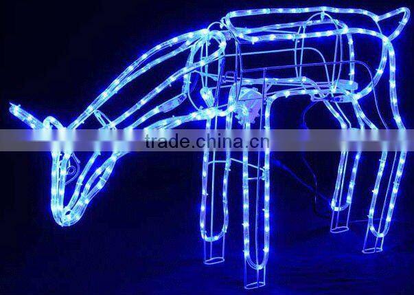train christmas rope light Fancy LED magic colour christmas lights for outdoor project/LED 3D motif christmas deer snowman