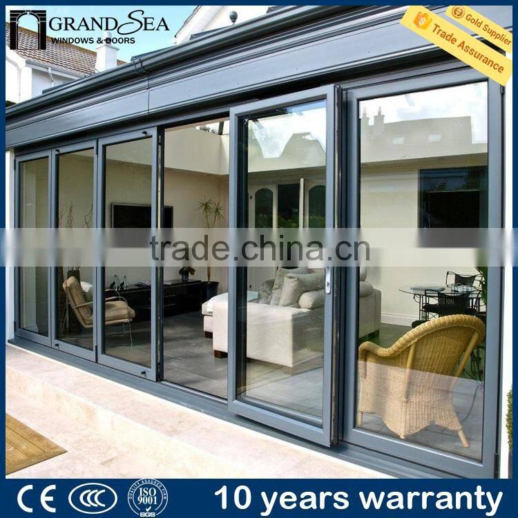 2.0mm thermal break aluminium insulated folding door