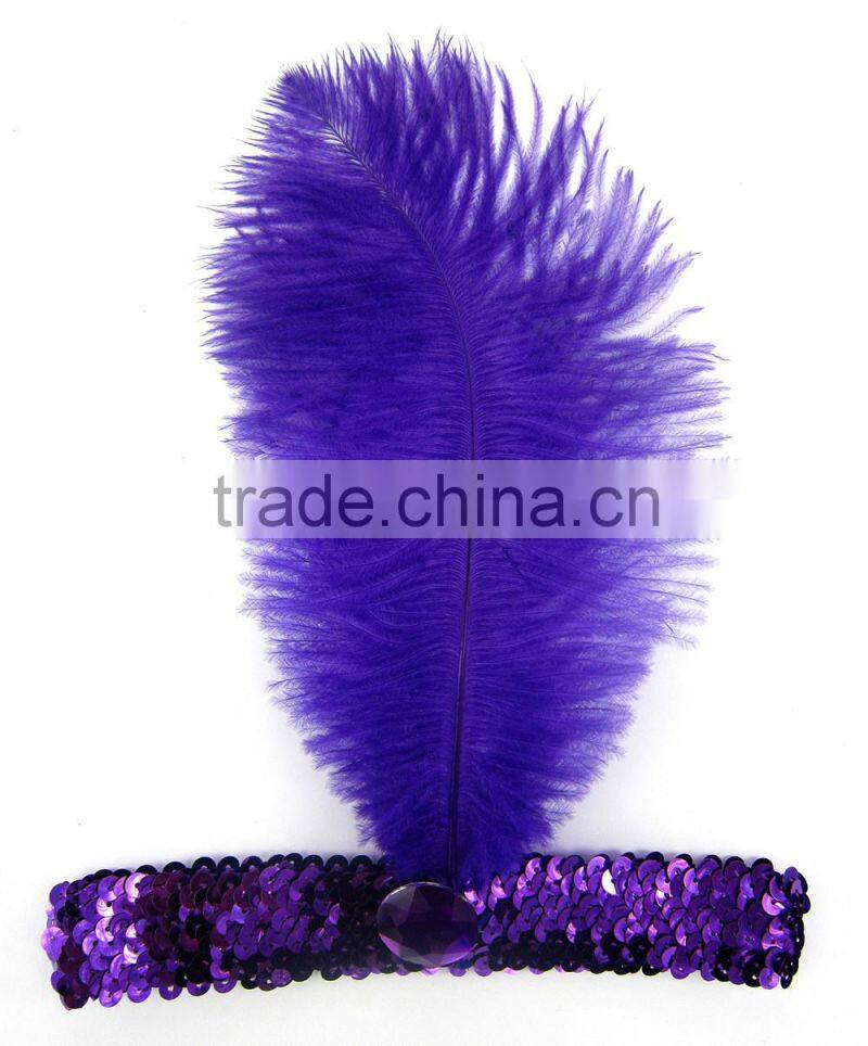 1920S feather flapper headpiece gatsby charleston fancy dress costume accessory