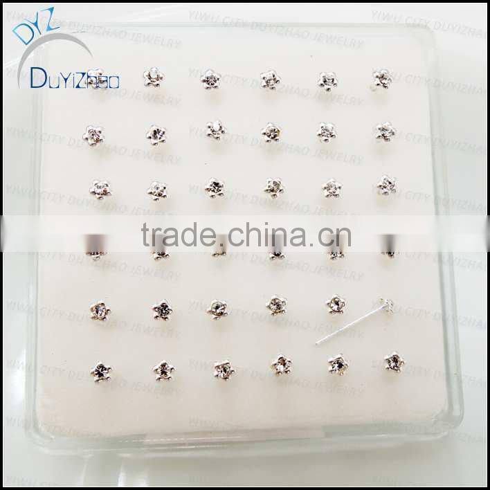 real gold sterling silver nose pins