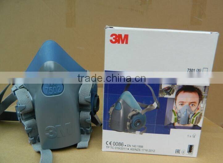 half face gas mask use with 3M filter /cartridge dual cartridge gas mask face mask with logo European standard