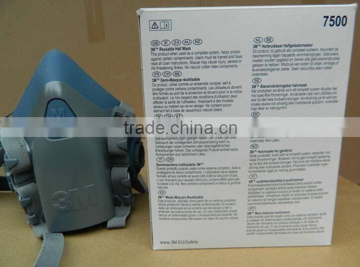 half face gas mask use with 3M filter /cartridge dual cartridge gas mask face mask with logo European standard