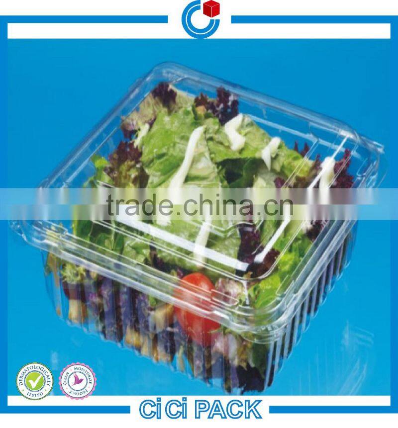 Cheap price disposable plastic(PP/PS/OPS/PET) food/fruit/candy/salad packaging container/box